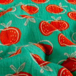 Tissu double gaze - Pomme menthe foncé