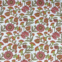 Tissu cretonne - Santal ivoire orange