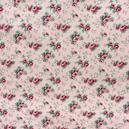 Tissu cretonne - Suzanne rose
