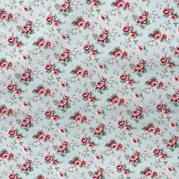 Tissu cretonne - Suzanne bleu