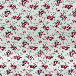 Tissu cretonne - Suzanne rouge