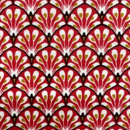 Tissu cretonne - Gaudi rouge