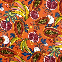 Tissu cretonne - Tutti frutti orange