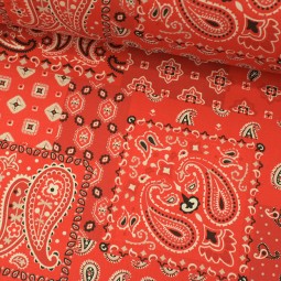 Tissu coton - Farwest rouge