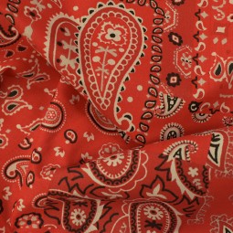 Tissu coton - Farwest rouge