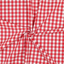 Tissu coton vichy - Rouge