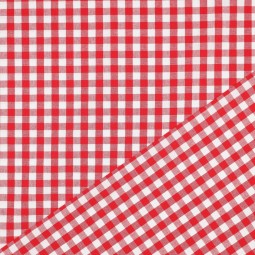 Tissu coton vichy - Rouge
