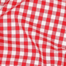 Tissu coton vichy - Rouge