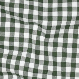 Tissu coton vichy - vert foncé