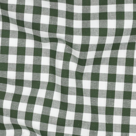 Tissu coton vichy - vert foncé