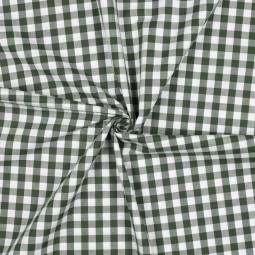 Tissu coton vichy - vert foncé
