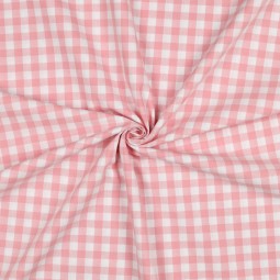 Tissu coton vichy - Vieux rose