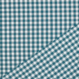 Tissu coton vichy - Pétrole