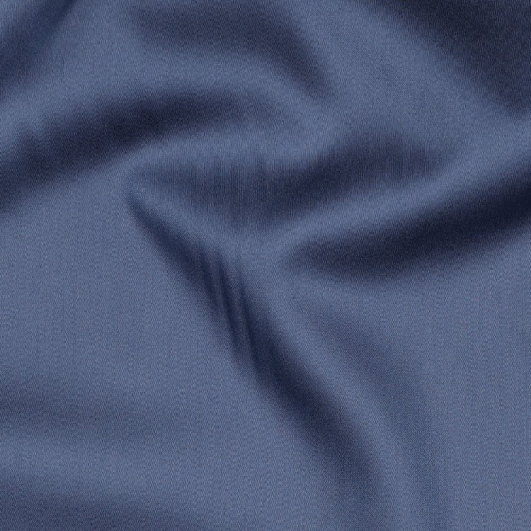 Tissu coton uni satiné - Bleu nuit