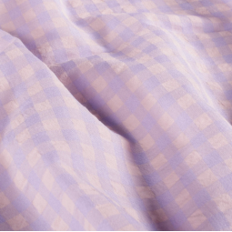 Tissu seersucker - Vichy rose lilas