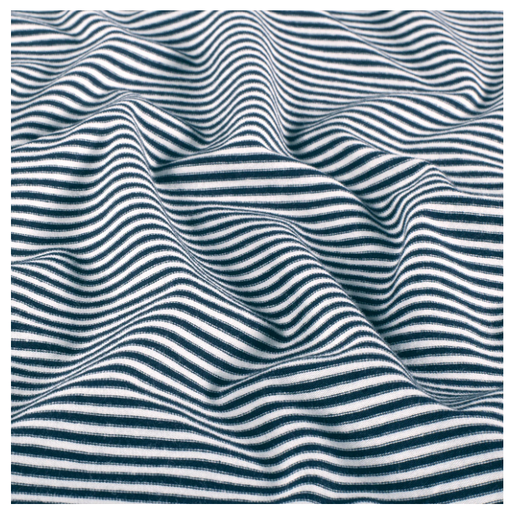 Tissu jersey coton - Rayures bleu marine