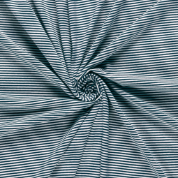 Tissu jersey coton - Rayures bleu marine