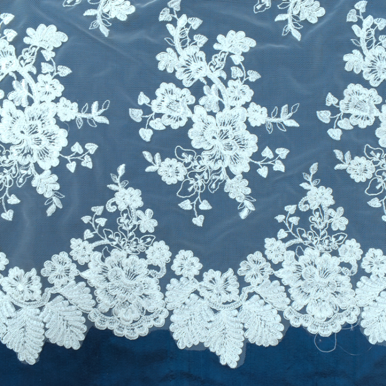 Tissu dentelle - Ricamito blanc