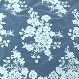 Tissu dentelle - Ricamito blanc