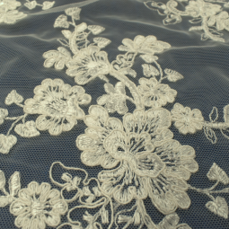 Tissu dentelle - Ricamito écru