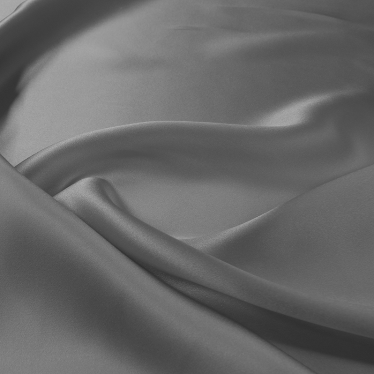Tissu Soie - Satin gris