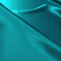 Tissu Soie - Satin bleu canard