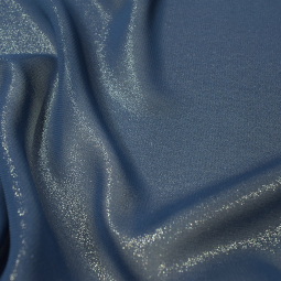 Tissu mousseline - Foil bleu nuit