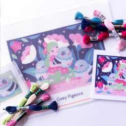 Kit Canevas Fatal - Cosy pigeons