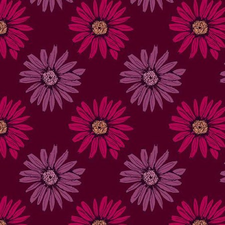 Tissu Nancy Rinc - Mystic Meadow - Daisy red