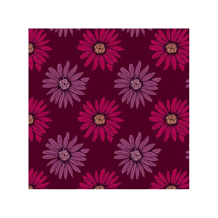Tissu Nancy Rinc - Mystic Meadow - Daisy red