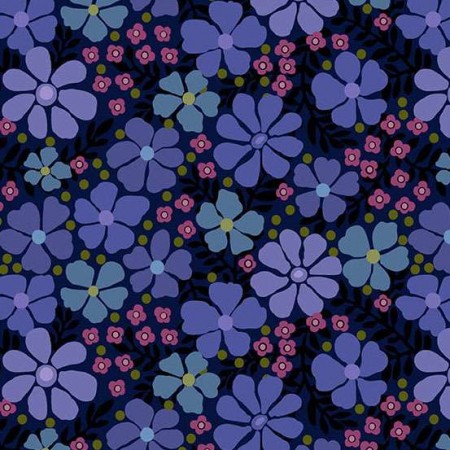 Tissu Nancy Rinc - Mystic Meadow - Floral blue