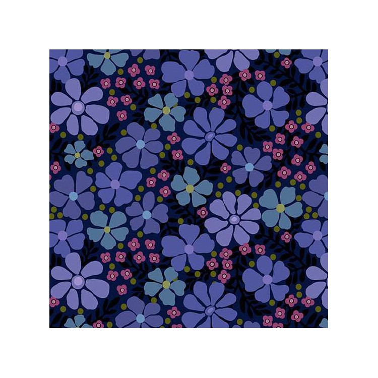 Tissu Nancy Rinc - Mystic Meadow - Floral blue