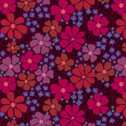 Tissu Nancy Rinc - Mystic Meadow - Floral red