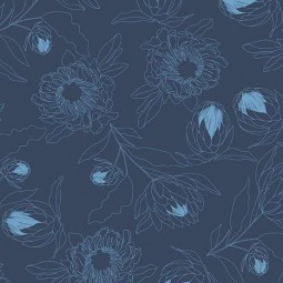 Tissu Stephanie Organes - Color Me Whispered - Protea Whisper navy
