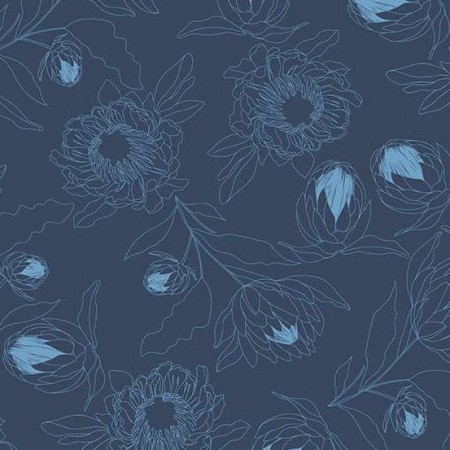 Tissu Stephanie Organes - Color Me Whispered - Protea Whisper navy