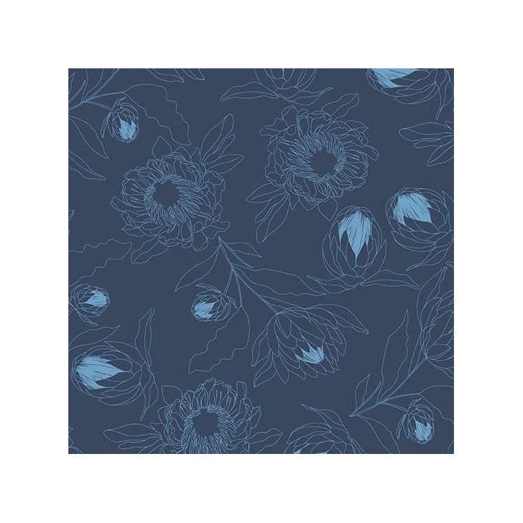 Tissu Stephanie Organes - Color Me Whispered - Protea Whisper navy