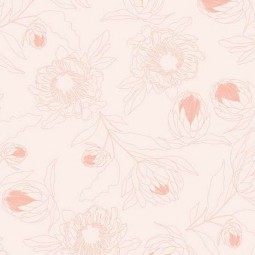Tissu Stephanie Organes - Color Me Whispered - Protea Whisper salmon