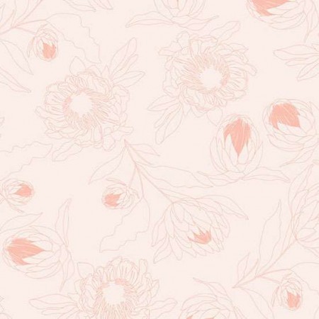 Tissu Stephanie Organes - Color Me Whispered - Protea Whisper salmon