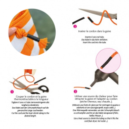 Gaine thermorétractable pour cordon transparent