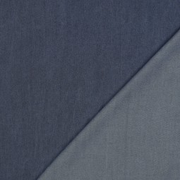 Tissu gabardine - Jean fin bleu indigo