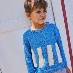 Kit de tricot - Pull rayures - Puro Cotone