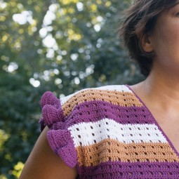 Kit de crochet - Top manches à volants - Tencel-cotton