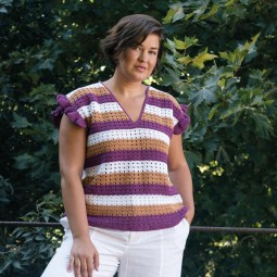Kit de crochet - Top manches à volants - Tencel-cotton
