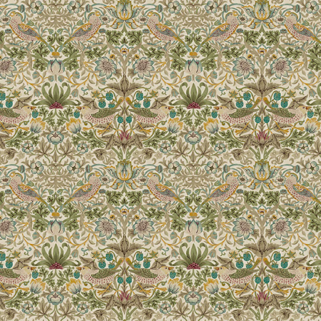 Tissu Morris & co. - Lodden - Mini Strawberry Thief