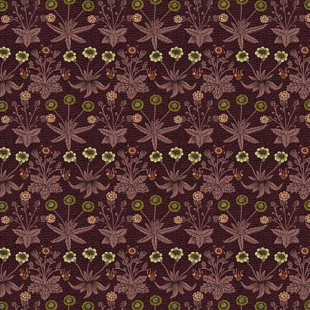 Tissu Morris & co. - Lodden - Daisy fields madder