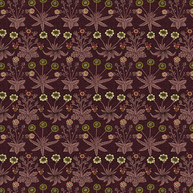 Tissu Morris & co. - Lodden - Daisy fields madder