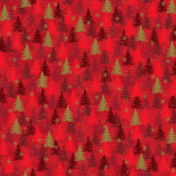Tissu Noël - We love Christmas - Sapin rouge
