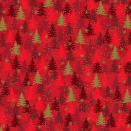 Tissu Noël - We love Christmas - Sapin rouge