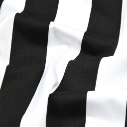 Tissu sergé enduit - Rayure noir et blanc