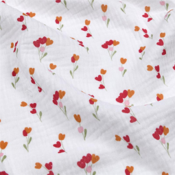 Tissu double gaze - Mariotte rouge